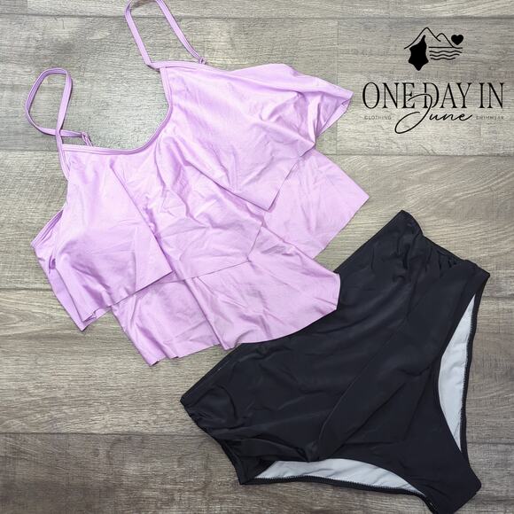 Adisputent High Waist Flounce Bikini Swimsuit Size XXL - Picture 3 of 7